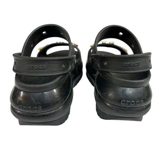 Crocs Mega Crush Sandal Women's size 6 Black Custom Crystal Cross Heart Jibbitz - Picture 8 of 8